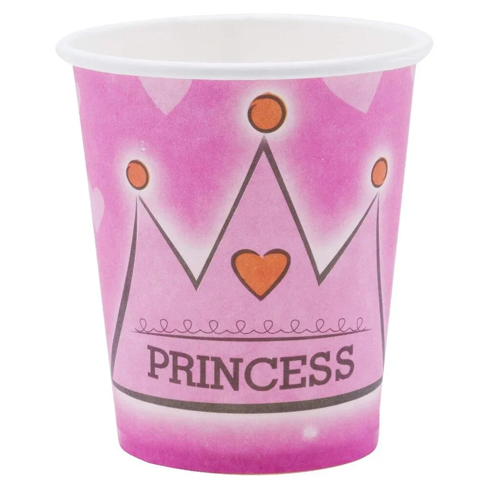 Princess Party Pack--Pink Plates, cups, party favors & Bags, fork, Spoon For 10